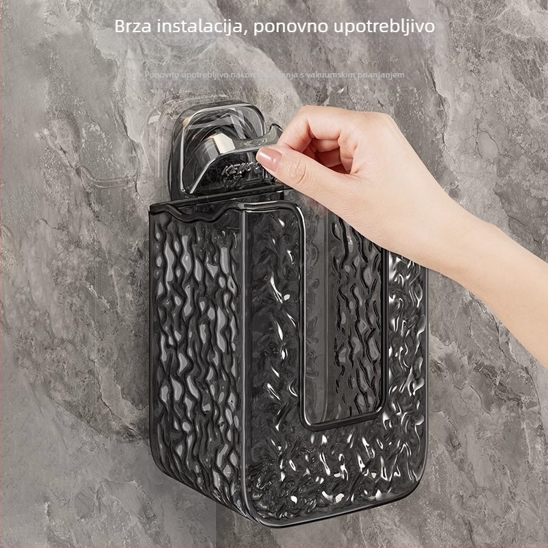 Kutija za maramice s pritiskom na zid — plastična, kompatibilna s uklonjivim maramicama, moderni minimalistički stil, višestruka upotreba