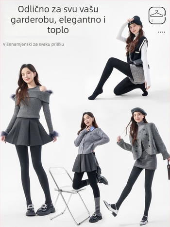 Leggins s finim vertikalnim prugama, debeli, elastični, uskog kroja