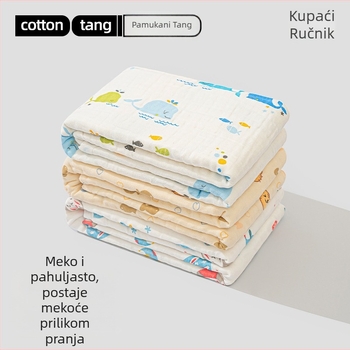 Set gazastih ručnika za kupanje za bebe – 6 slojeva, 100% pamuk, 300–400 g, karikatura uzorak, Mu Mu Xiong