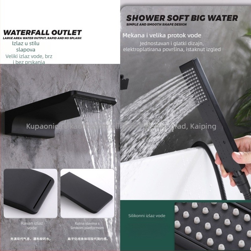 Kalin Kl-07 slavina za kadu, bakrena legura, keramički disk, ulaz/izlaz 1/2 inča, 0-90°C, moderni minimalistički stil, ručica za podizanje