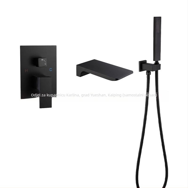 Kalin Kl-07 slavina za kadu, bakrena legura, keramički disk, ulaz/izlaz 1/2 inča, 0-90°C, moderni minimalistički stil, ručica za podizanje