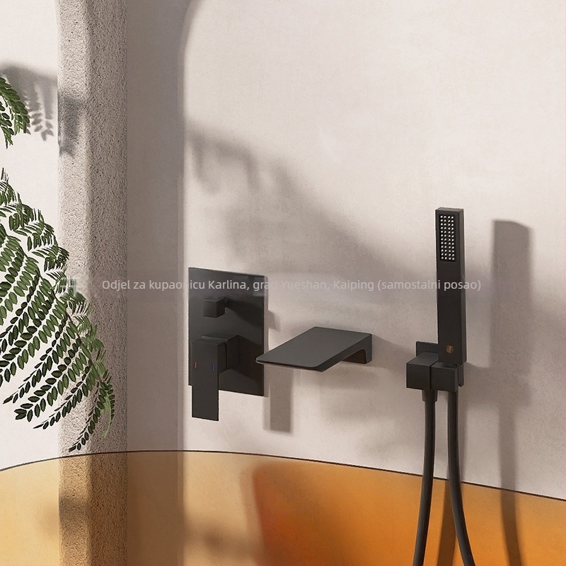 Kalin Kl-07 slavina za kadu, bakrena legura, keramički disk, ulaz/izlaz 1/2 inča, 0-90°C, moderni minimalistički stil, ručica za podizanje