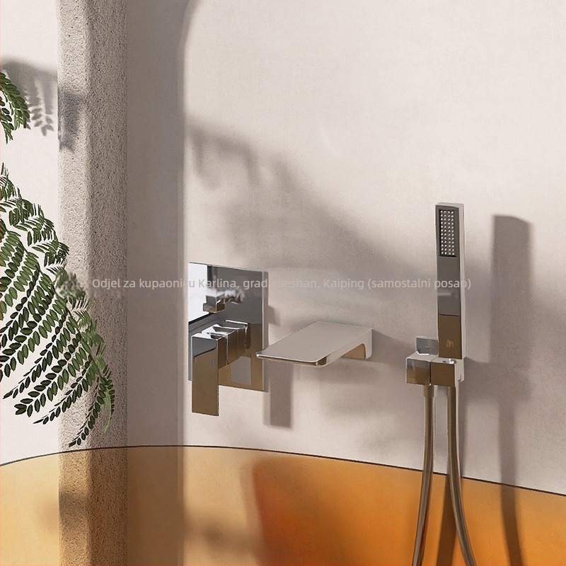 Kalin Kl-07 slavina za kadu, bakrena legura, keramički disk, ulaz/izlaz 1/2 inča, 0-90°C, moderni minimalistički stil, ručica za podizanje