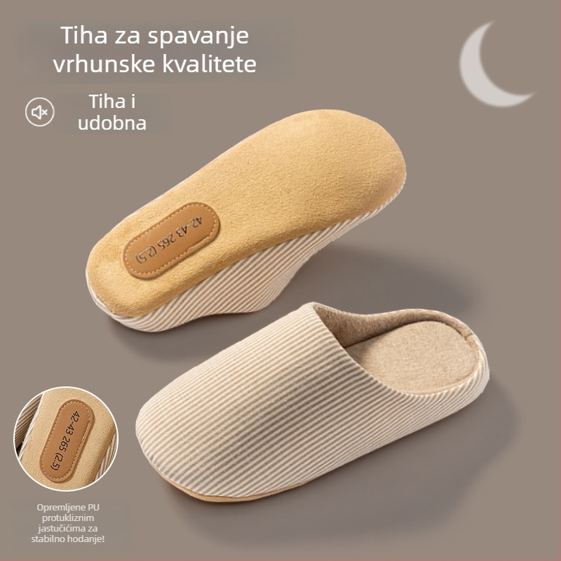 Unutarnje muške papuče od nubuka, s protukliznom potplatom, slip-on, zimski model 2025.