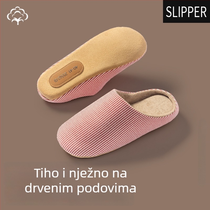 Unutarnje muške papuče od nubuka, s protukliznom potplatom, slip-on, zimski model 2025.
