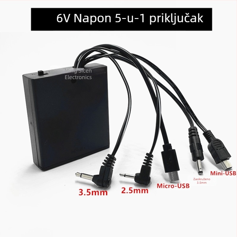 Hitno napajanje za 6V digitalni zasun s vanjskom baterijskom kutijom, 3,5 mm konektori, opcije: jedna glava, dvostruka glava, 5-u-1
