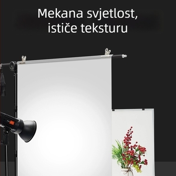 Studio pozadina od platna s mekim svjetlosnim panelom i nosačem, materijal: papir sumporne kiseline