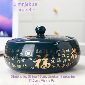 Keramička pepeljara s poklopcem, gravirano, standardni model, brend Kuncheng