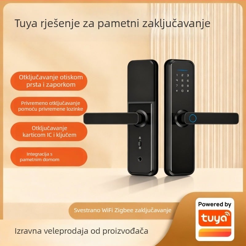 GM1 WiFi pametna brava za vrata s otiskom prsta za drvena vrata, PIN i daljinsko otključavanje