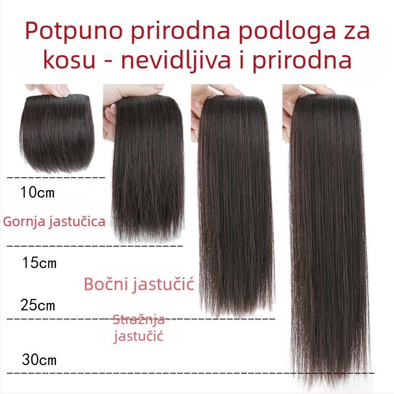 Perika od pravih ljudskih vlasi za žene, nevidljiva pahuljasta kosa, dodaje volumen na obje strane; može se obojati