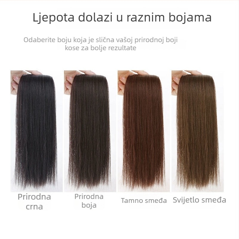 Perika od pravih ljudskih vlasi za žene, nevidljiva pahuljasta kosa, dodaje volumen na obje strane; može se obojati