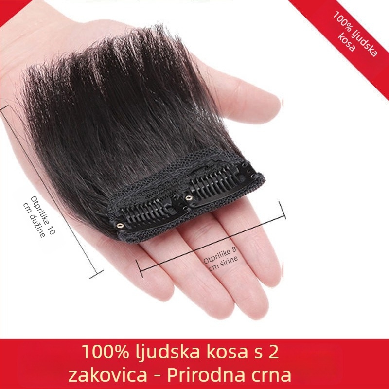Perika od pravih ljudskih vlasi za žene, nevidljiva pahuljasta kosa, dodaje volumen na obje strane; može se obojati