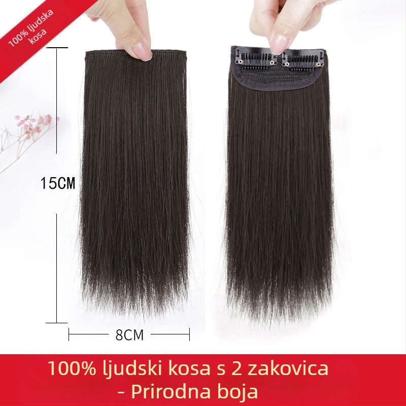 Perika od pravih ljudskih vlasi za žene, nevidljiva pahuljasta kosa, dodaje volumen na obje strane; može se obojati