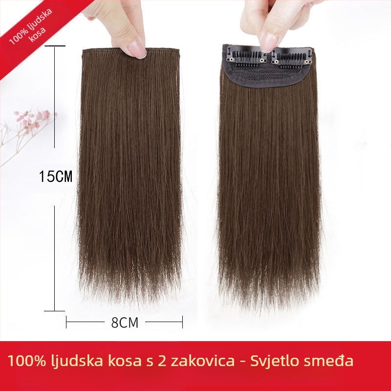 Perika od pravih ljudskih vlasi za žene, nevidljiva pahuljasta kosa, dodaje volumen na obje strane; može se obojati