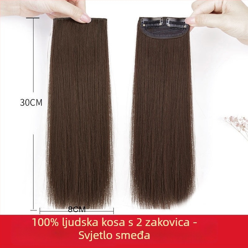 Perika od pravih ljudskih vlasi za žene, nevidljiva pahuljasta kosa, dodaje volumen na obje strane; može se obojati