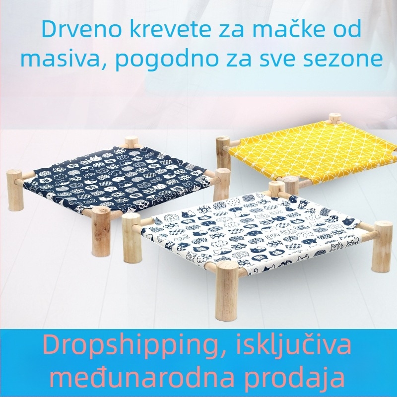 Drveno gnijezdo za kućne ljubimce – četverosezonsko ležište za mačke i pse, odvojivo i perivo