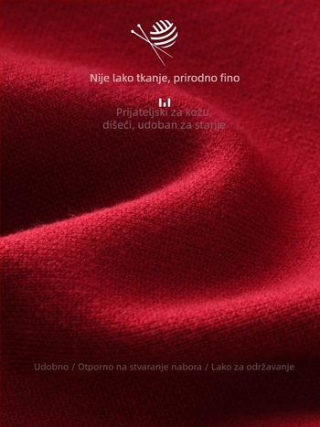 Dvo-dijelni pleteni komplet s izvezom, biljni floralni uzorak, okrugli izrez, dugi rukavi