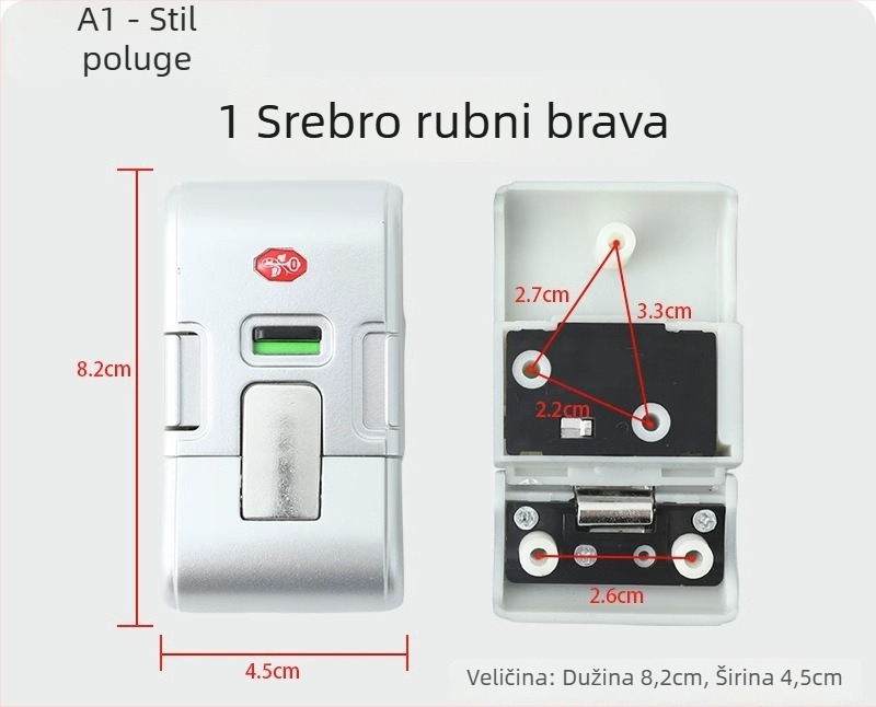 Mehanički brava za prtljagu, plastična konstrukcija, model XLXSK, za standardnu prtljagu