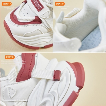 Ženske tenisice stil dad shoes s PU gornjim dijelom, okrugli vrh, 3–5 cm pete, gumeni potplat, prednje vezanje — proljeće 2026