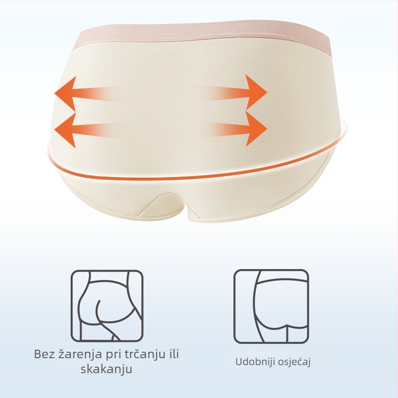 Ženske prozračne pamučne gaćice, srednji struk, pleteni materijal, 100% pamuk u području prepona, udio pamuka 90–95%