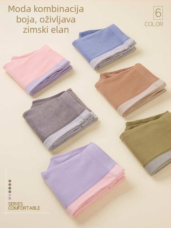 Dječje tople hlače za jesen i zimu, unisex, fleec podstava, visok struk, pamukova smjesa 41,8%.