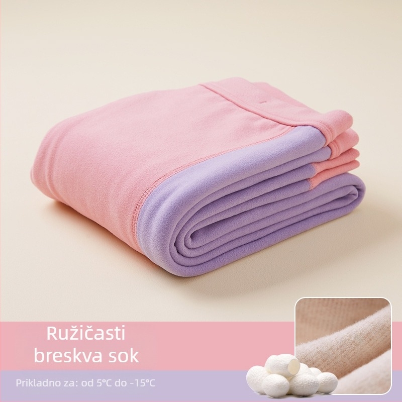 Dječje tople hlače za jesen i zimu, unisex, fleec podstava, visok struk, pamukova smjesa 41,8%.