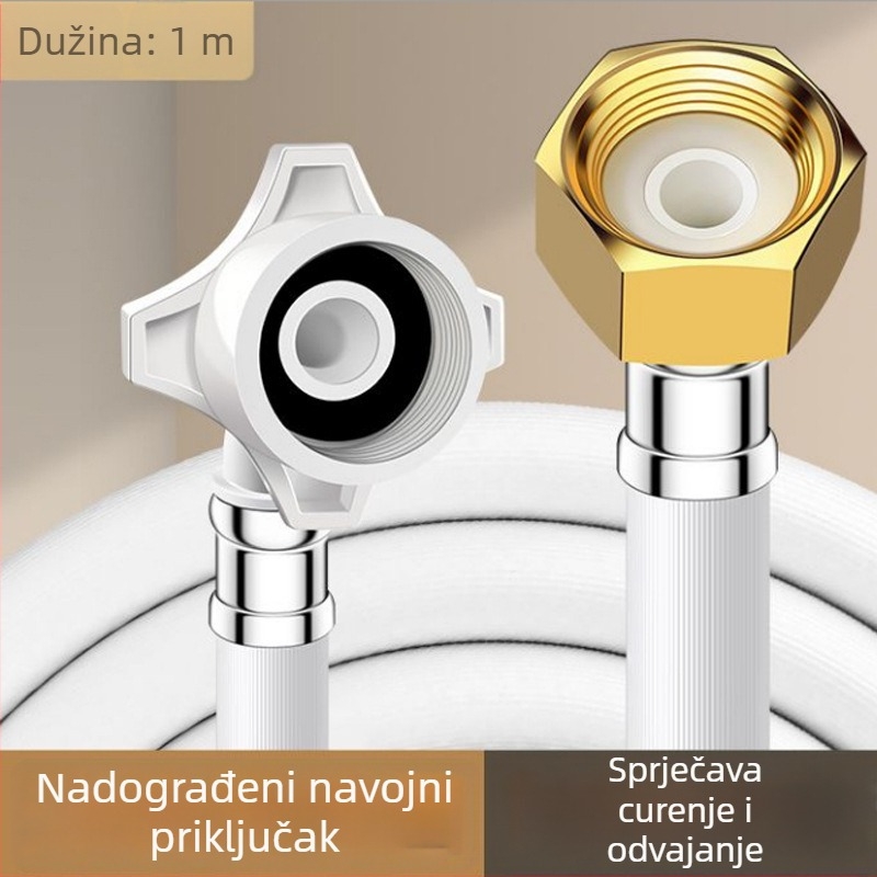 Produžni dovod vodene cijevi za perilicu – eksplozijski otporan, debeli PVC, spoj od nehrđajućeg čelika, okretna instalacija, model Xyj077, branda SY