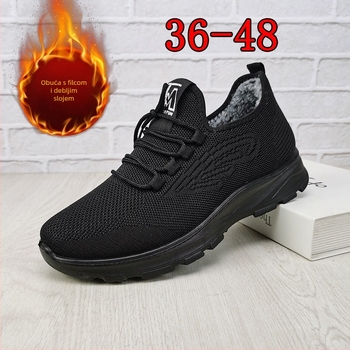 Zimske pletene tenisice s fleece podstavom, gornji dio pleten, PU đon, protuklizne, tople