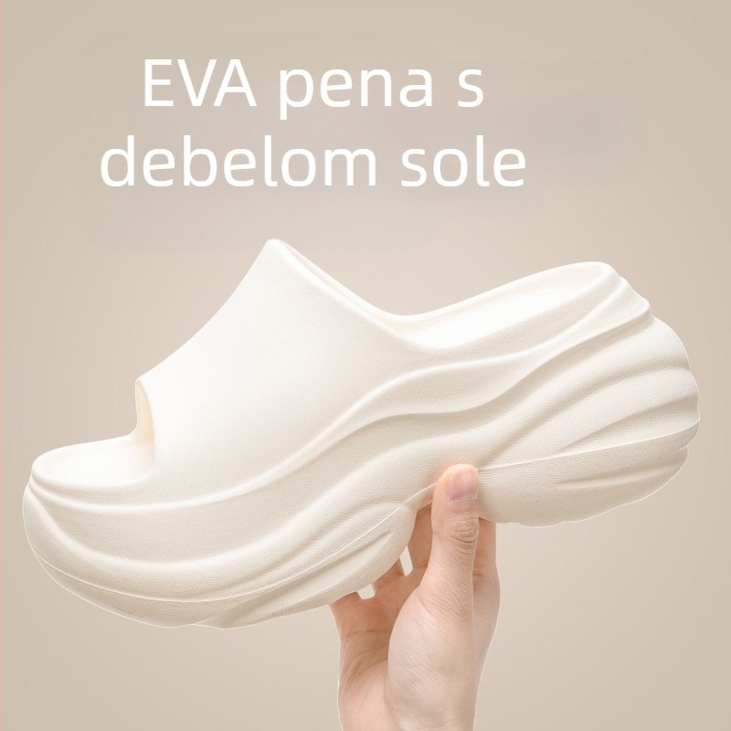 Ženske EVA papuče, Slip-On, 7 cm debeli đon, EVA gornji dio/ unutrašnjost/ potplat, kućne papuče za ljeto 2025