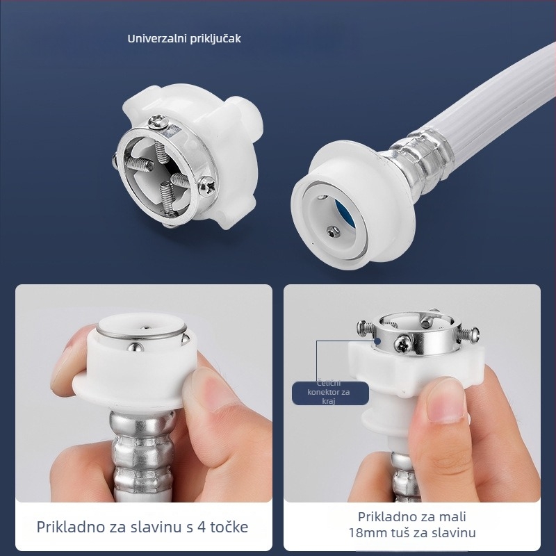 PVC cijev za dovod vode za perilicu rublja, model 004, eksplozijski otporna, proširena, montaža putem prijenosnog spajanja, radna temperatura 180°C