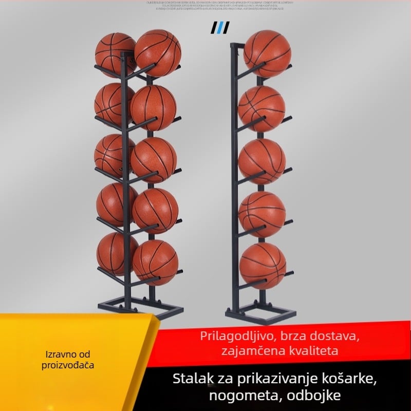 Stalak za lopte za košarku, nogomet i odbojku — čelična konstrukcija, 6 kg, Conant brend, licencirana privatna etiketa.