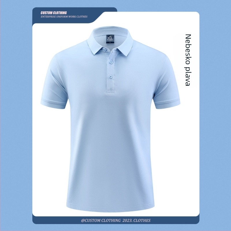 Polo majica za ljetnu radnu odjeću – prilagođena s tiskom logotipa i izvezenim detaljima; 50% pamuk (combed cotton); materijal koji upija vlage; kratki rukavi; prilagođeni kroj; strojno pranje