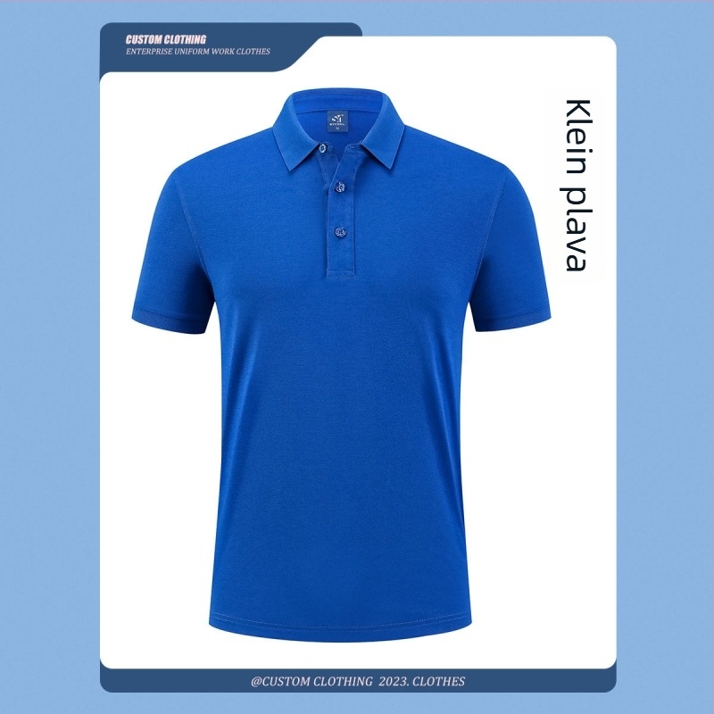 Polo majica za ljetnu radnu odjeću – prilagođena s tiskom logotipa i izvezenim detaljima; 50% pamuk (combed cotton); materijal koji upija vlage; kratki rukavi; prilagođeni kroj; strojno pranje