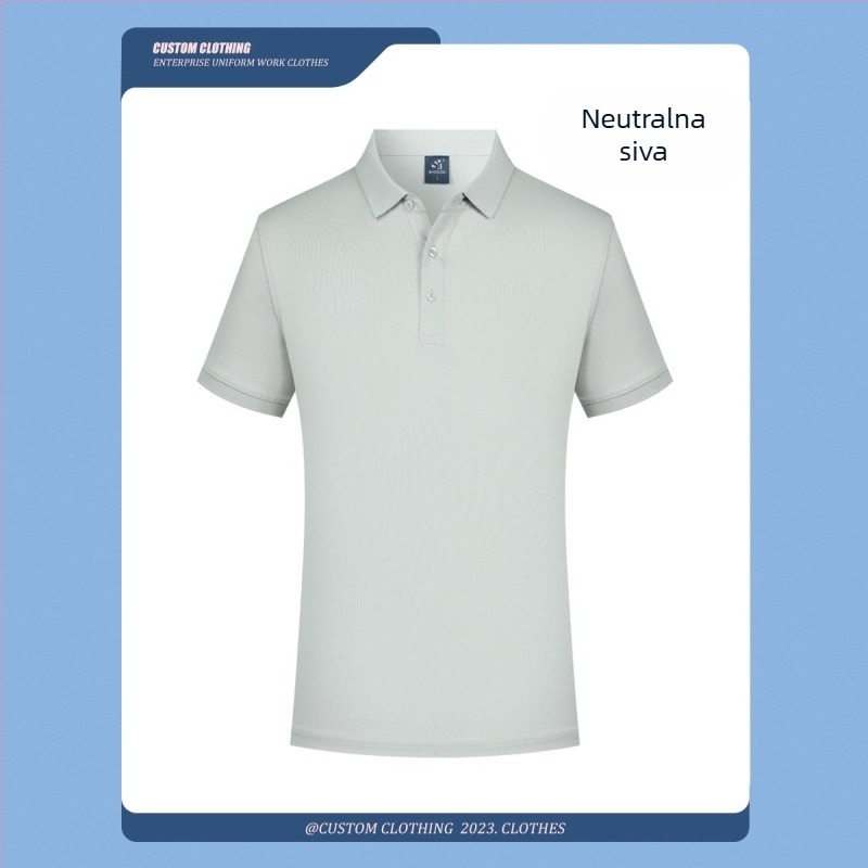 Polo majica za ljetnu radnu odjeću – prilagođena s tiskom logotipa i izvezenim detaljima; 50% pamuk (combed cotton); materijal koji upija vlage; kratki rukavi; prilagođeni kroj; strojno pranje