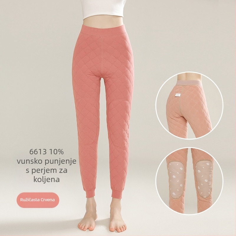 Ženske hlače od 100% vune, s fleecem, tri sloja, grijane, zaštita koljena i struka, antistatične