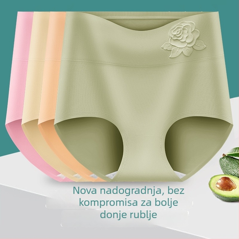 Ženske gaćice s visokim strukom od pamuka – podizanje bokova, antibakterijske, cvjetni uzorak
