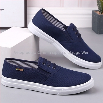 Muške platnene slip-on tenisice, okrugli nos, niski profil, uložak od čistog pamuka
