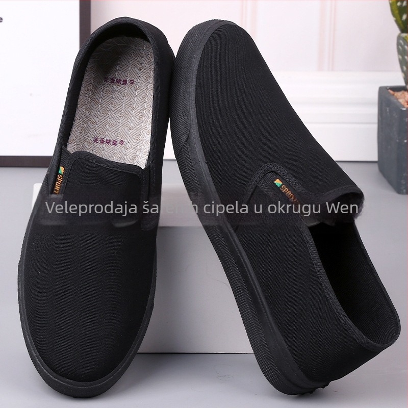 Muške platnene slip-on tenisice, okrugli nos, niski profil, uložak od čistog pamuka