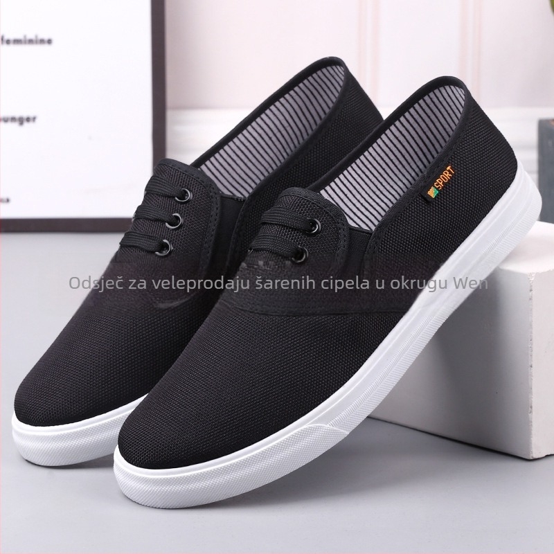 Muške platnene slip-on tenisice, okrugli nos, niski profil, uložak od čistog pamuka