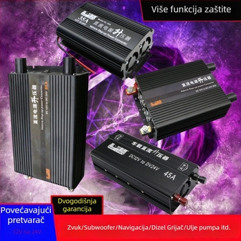 DC Boost pretvarač 12V–24V, 600W, HS-25A booster model, metalno kućište, modul vozila za dieselski grijač, subwoofer i pumpu ulja