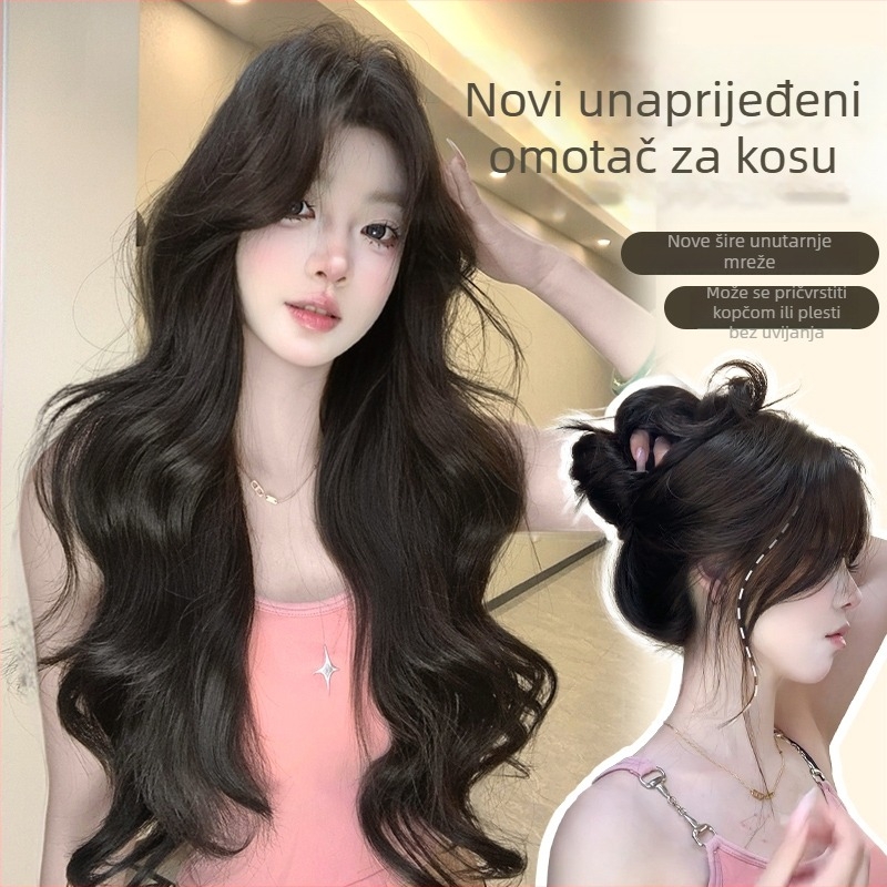 Dodatak za kosu, kovrčav, strojno izrađeno, materijal: visoko-temperature svila (Značka: Nini Wig; Materijal: Visokotemperaturna svila; Tip: Kovrčav; Obrada: Strojna izrada; Boja/Perm: Ne može se bojati ili permovati)