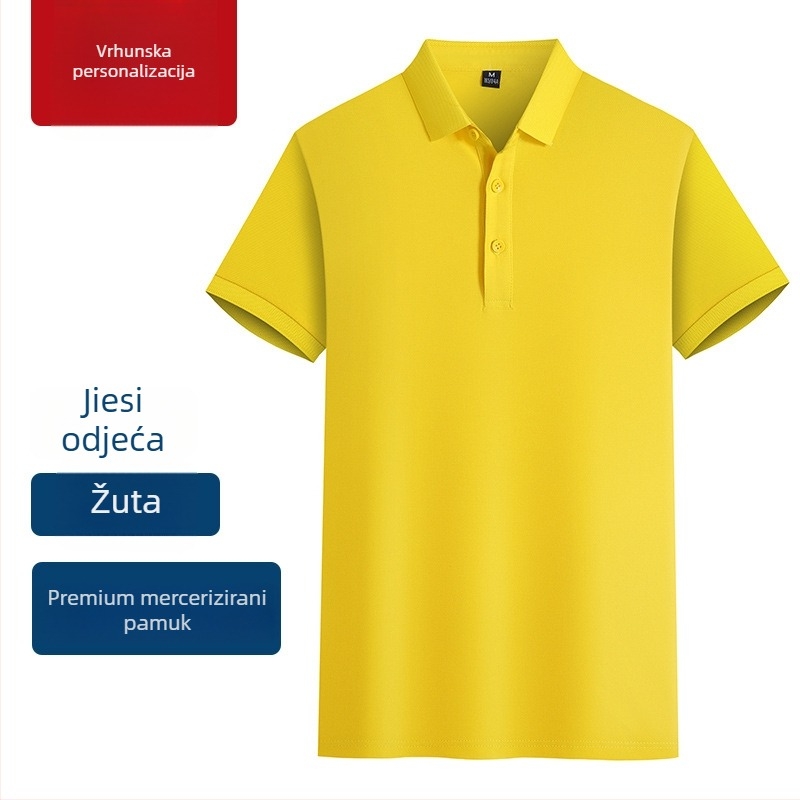 Polo majica od merceriziranog pamuka za radnu uniformu, s izšivenim logom, kratkim rukavima, prozračna i odvodi vlagu.