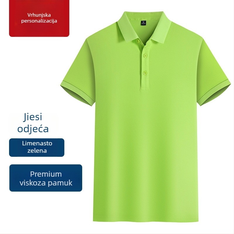 Polo majica od merceriziranog pamuka za radnu uniformu, s izšivenim logom, kratkim rukavima, prozračna i odvodi vlagu.