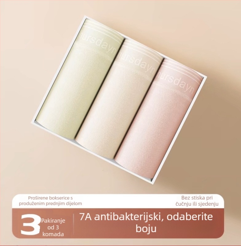 Ženske bokserice od pamuka srednje visine, antibakterijske, otisak s tekstom, 95–100% pamuk, podstava prepona 100% pamuk