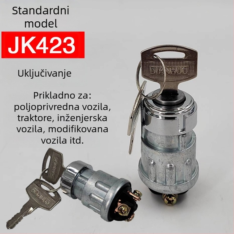 Prekidač paljenja za traktor, prikolicu i poljoprivredno vozilo s ključem za paljenje - Marka 423, Snaga 25