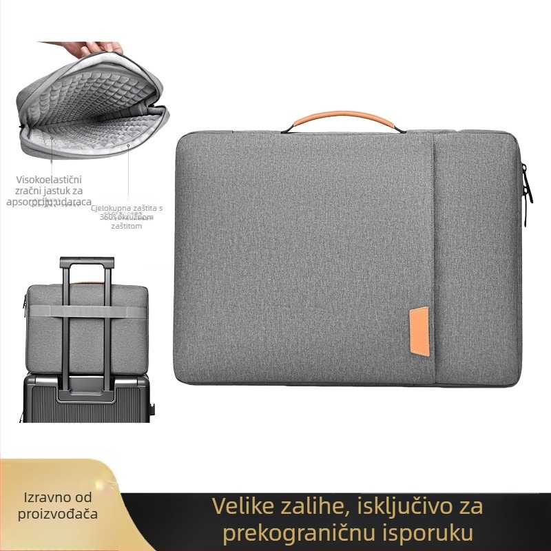 Lagana torba za prijenosno računalo s unutarnjom antivibracijskom podlogom sa zračnim jastucima, vanjski Oxford materijal, unutarnja poliester podstava, višenamjensko skladištenje za notebook, u stilu aktovke