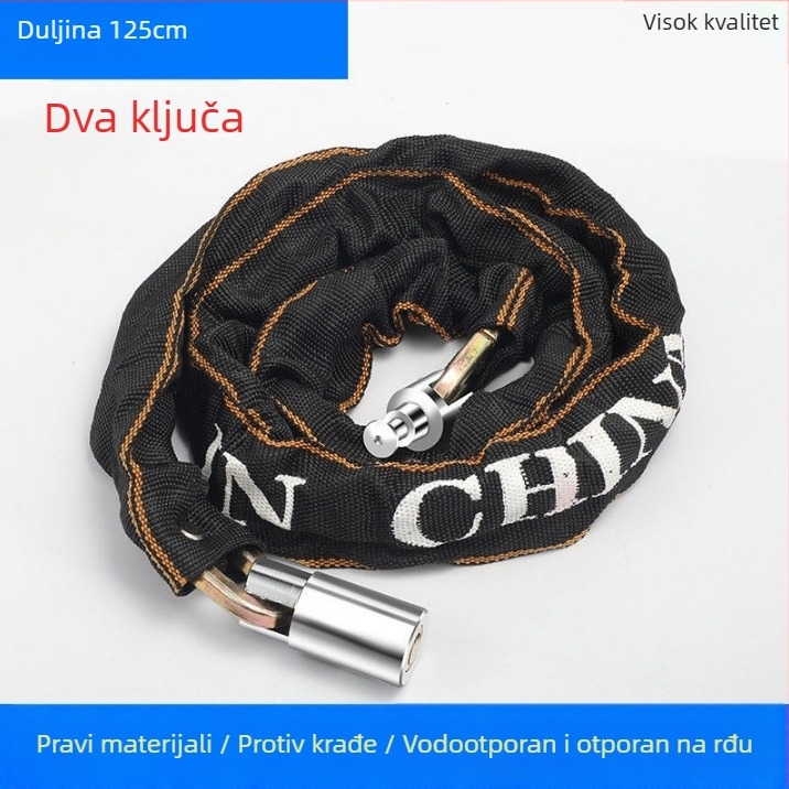 Lančani sigurnosni lokot za bicikle, Strong Force, model 201, legura, 500 g, prenosno, za bicikle, električna vozila i motocikle