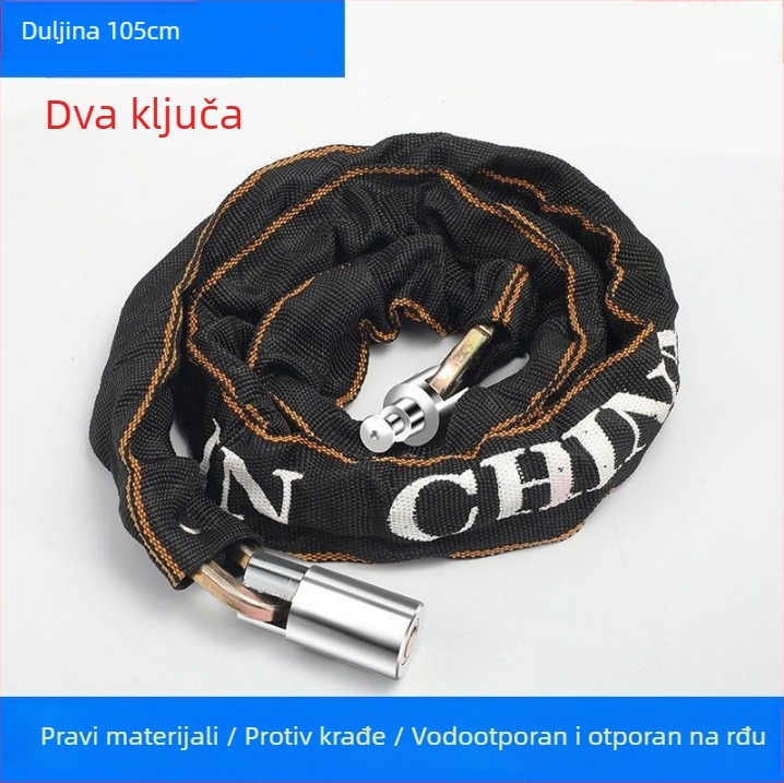 Lančani sigurnosni lokot za bicikle, Strong Force, model 201, legura, 500 g, prenosno, za bicikle, električna vozila i motocikle