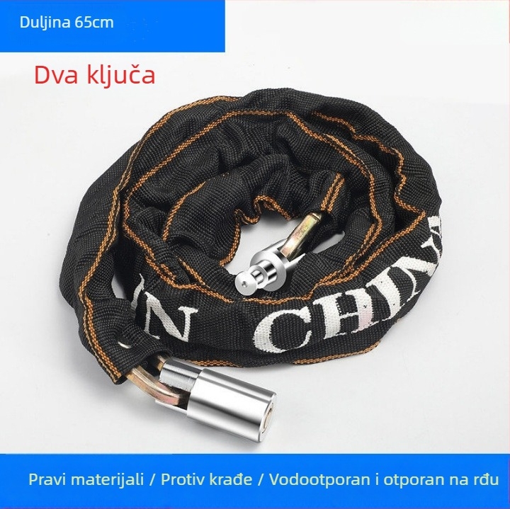 Lančani sigurnosni lokot za bicikle, Strong Force, model 201, legura, 500 g, prenosno, za bicikle, električna vozila i motocikle