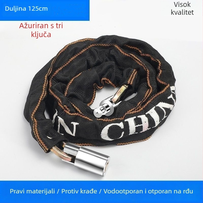 Lančani sigurnosni lokot za bicikle, Strong Force, model 201, legura, 500 g, prenosno, za bicikle, električna vozila i motocikle